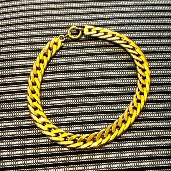 Americ Cuban Link Gold-Plated Bracelet Retro, Y2K, 70’s, 80’s, Vintage 0635 W - Picture 1 of 5